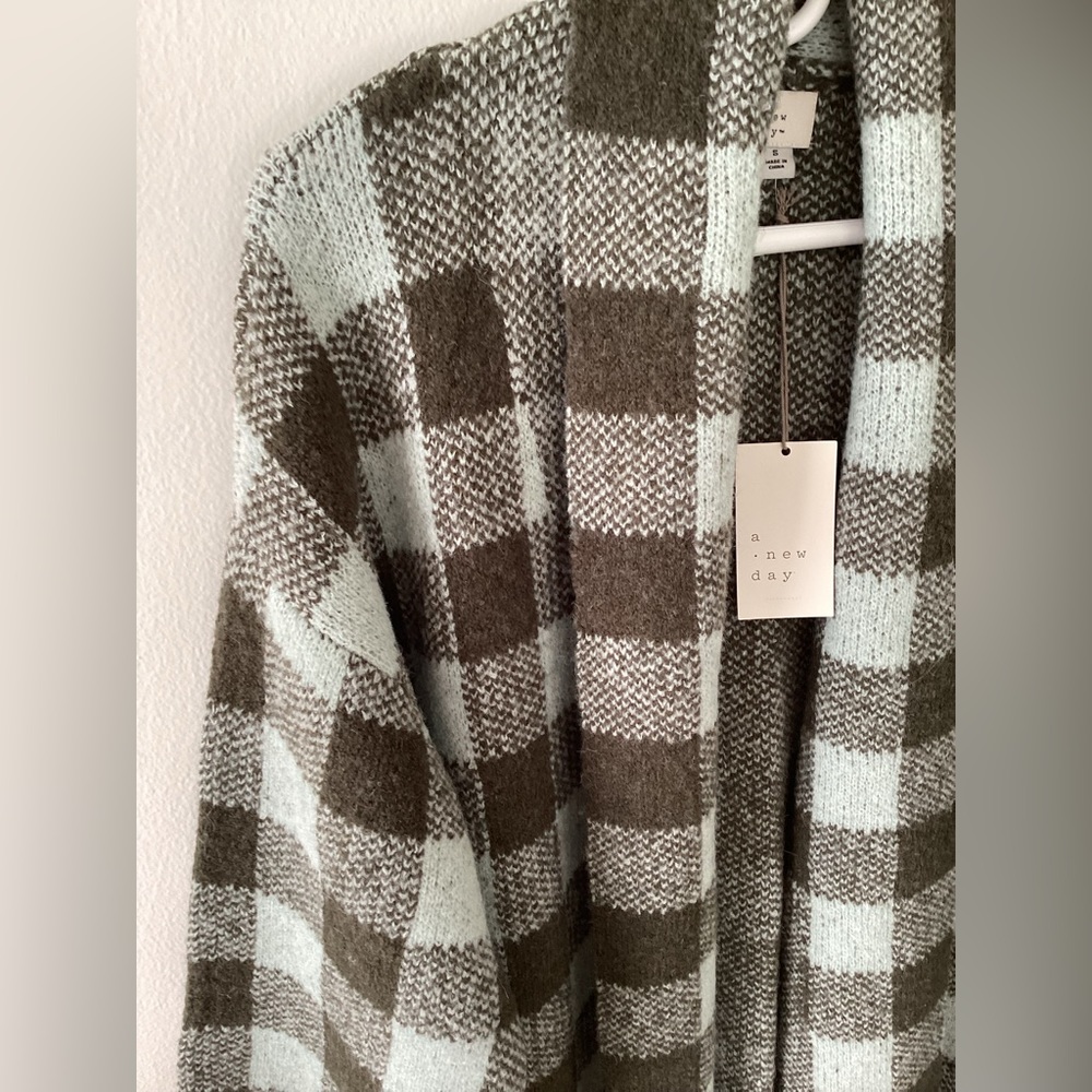 NWT A New Day long line coatigan cardigan open front sweater green s… - Picture 2 of 2